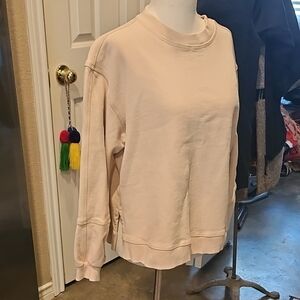Mod Ref Beige Flesh color Ribbed Knit Sweatshirt Pullover Top size Large